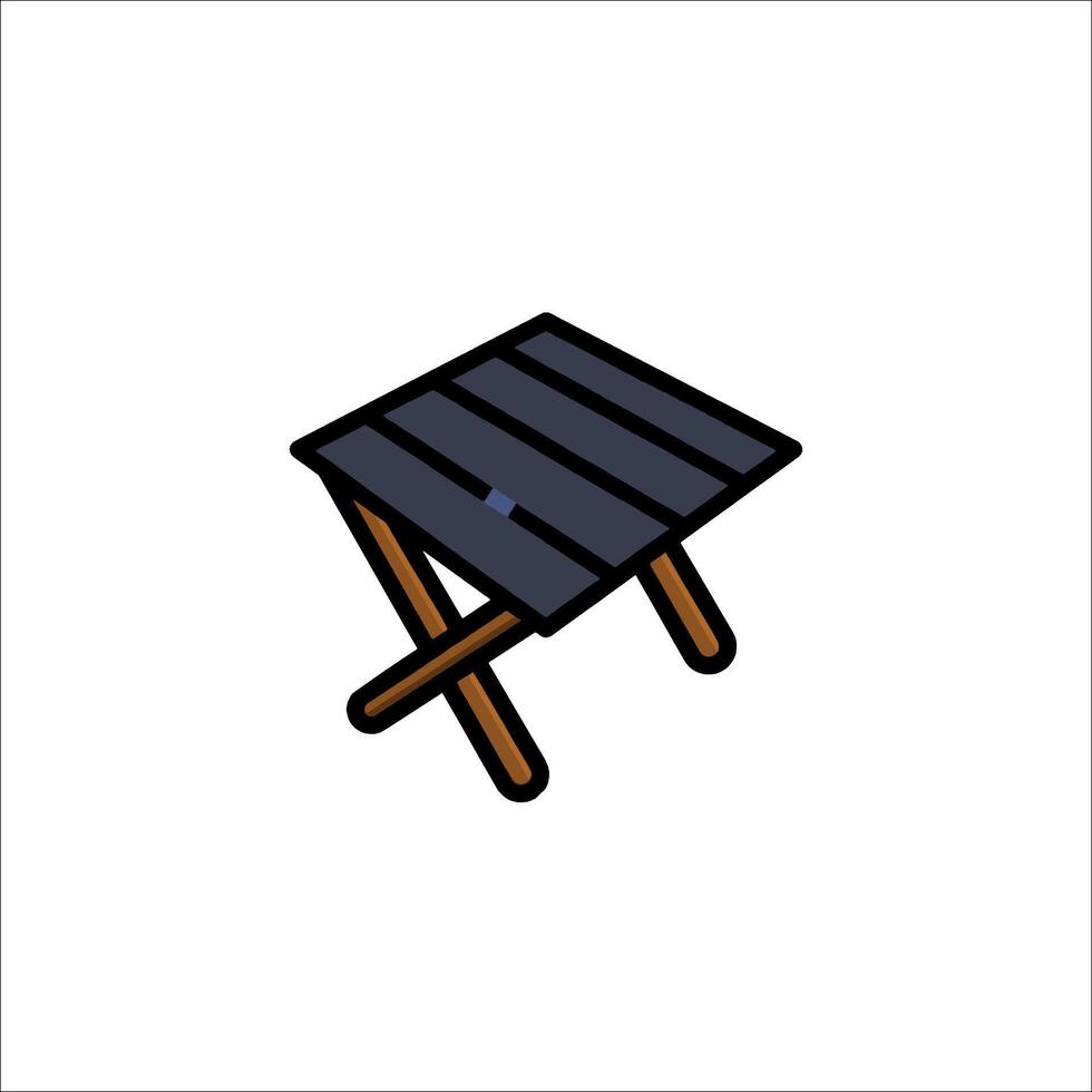 A wooden picnic table on a white background vector