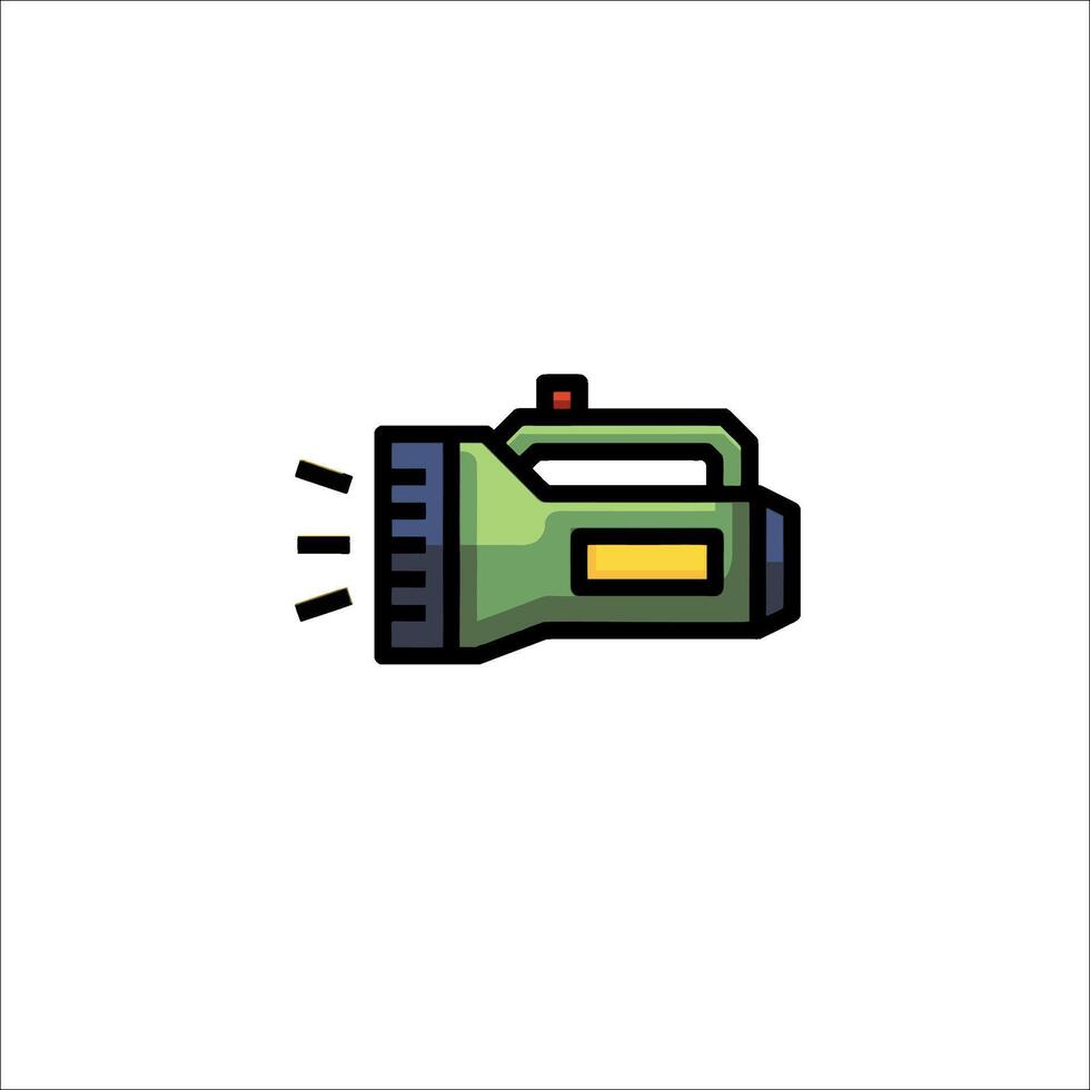 A green flashlight icon on a white background vector