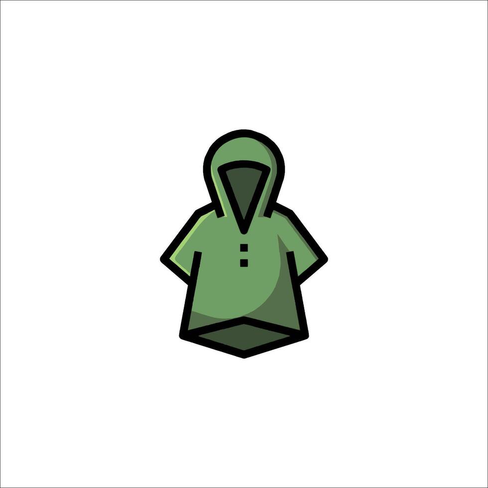 A green hoodie with a hood on it vector