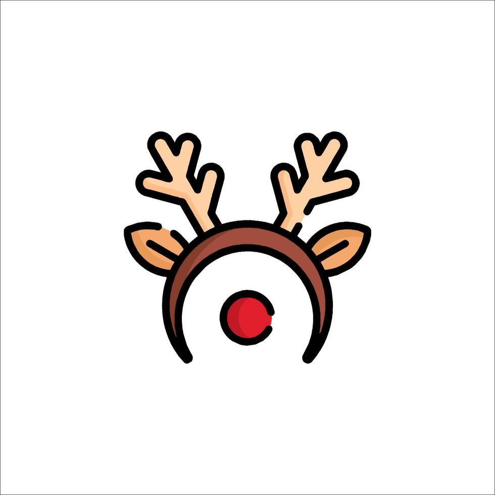A reindeer head icon with horns and antlers vector