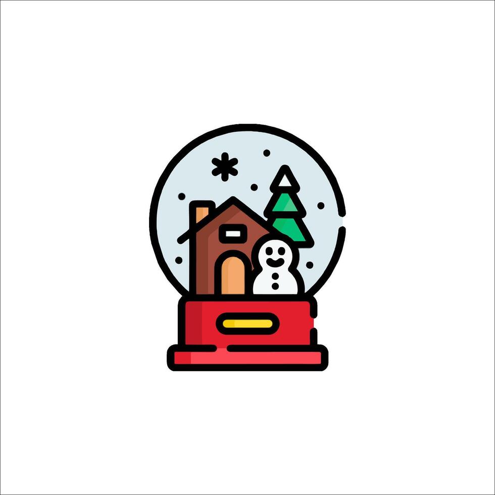 A snow globe with a house inside it vector
