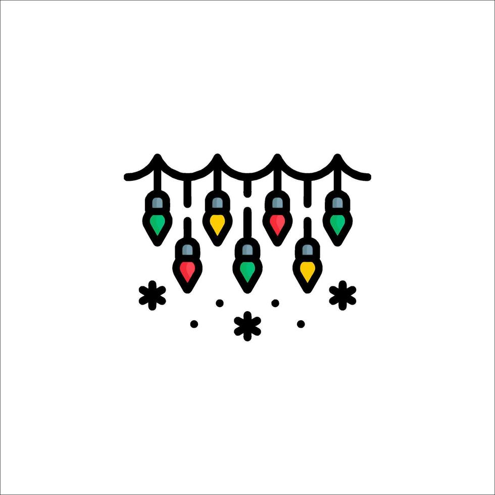Christmas lights icon illustration vector