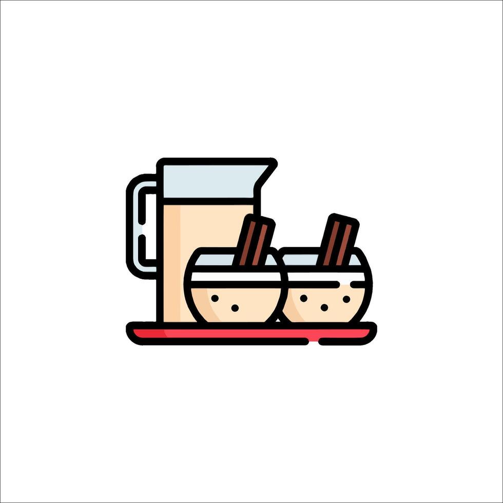 A pitcher of milk and a bowl of cereal vector