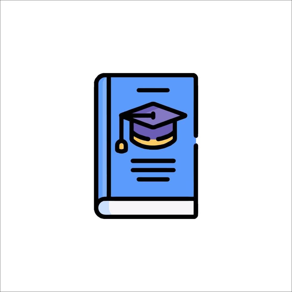 A book with a graduation cap on it vector