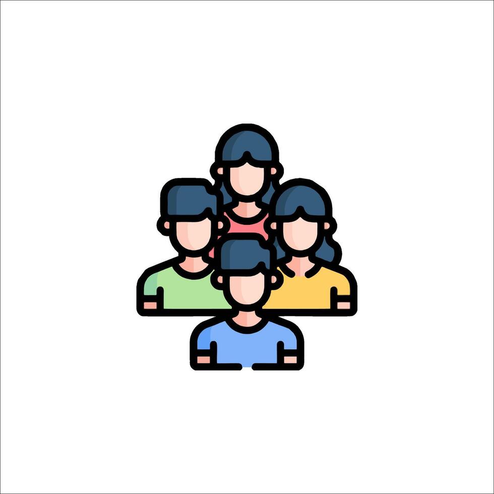 People icon in line style on white background vector