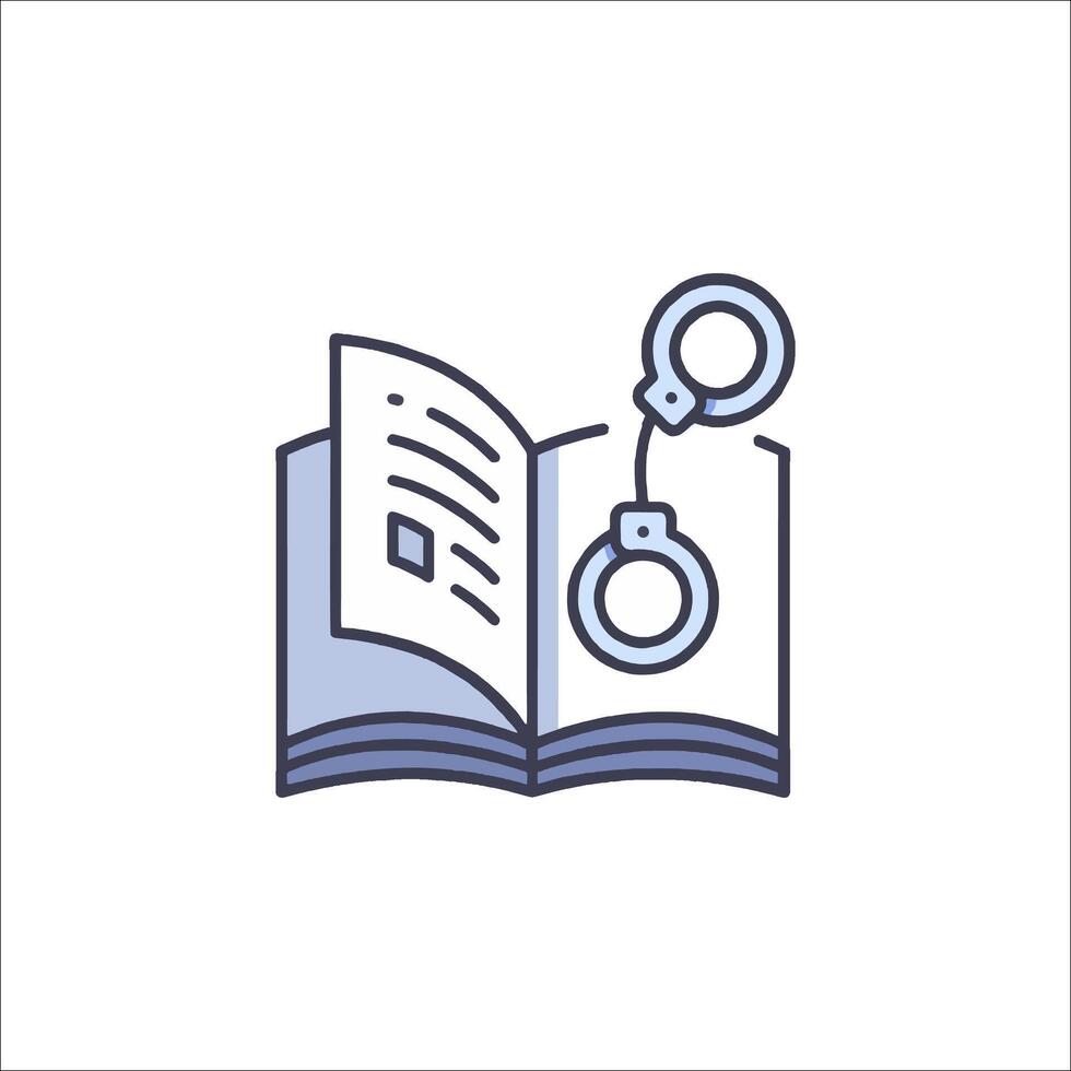 A book with handcuffs and handcuffs on it vector