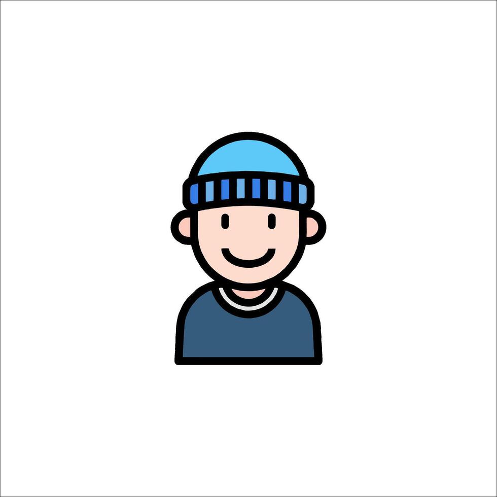 A man wearing a hat and a blue cap vector