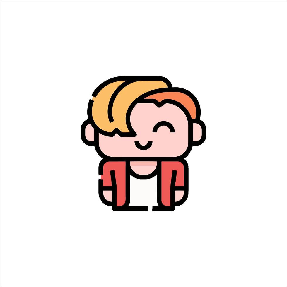 A cartoon character with a red jacket and blonde hair vector