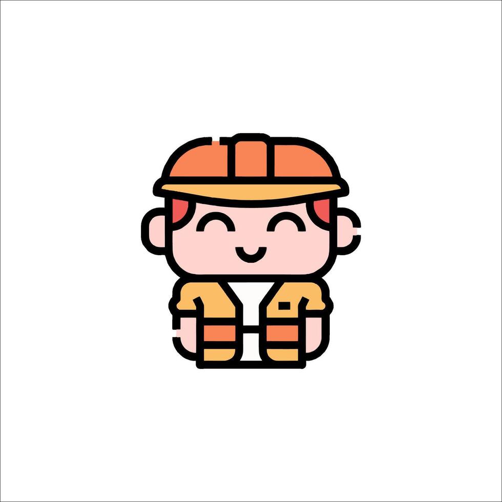 A cartoon character wearing a hard hat vector