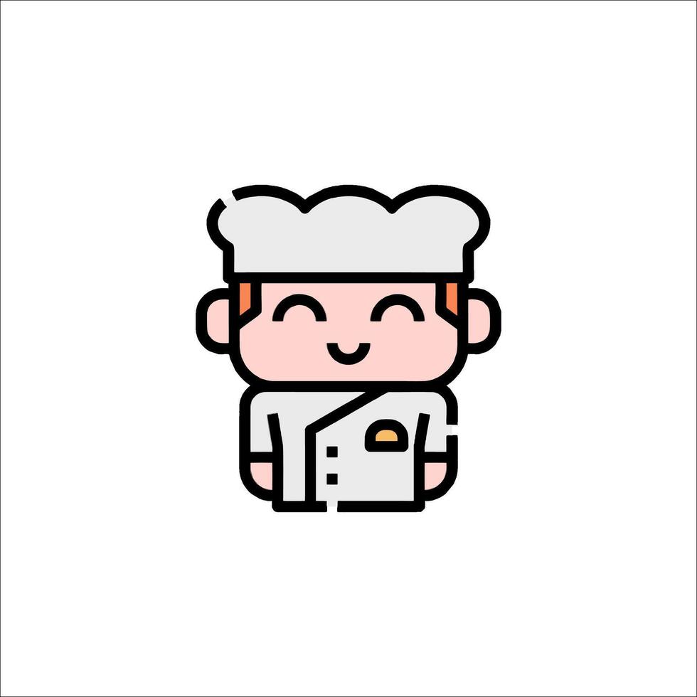A cartoon chef character with a hat on vector