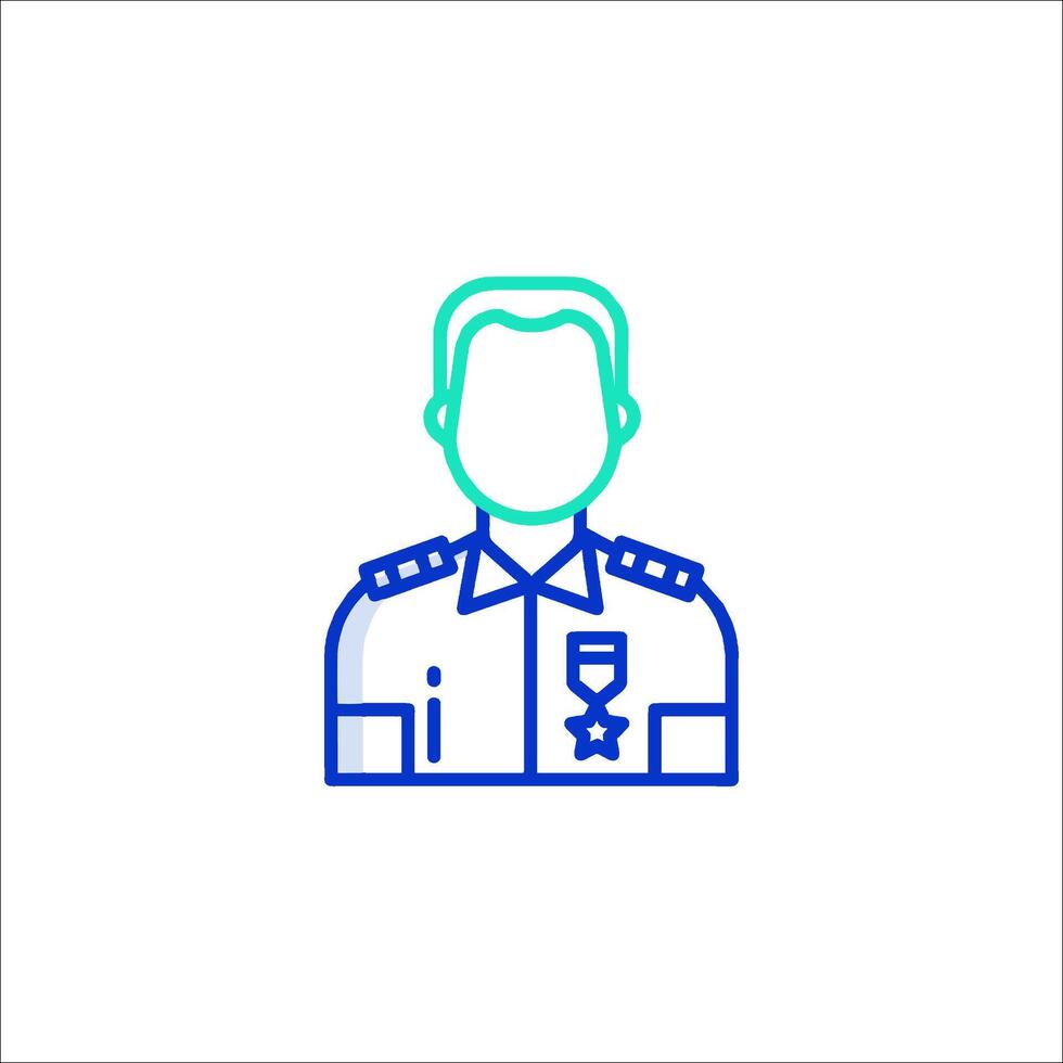 A man in uniform with a star on his chest vector