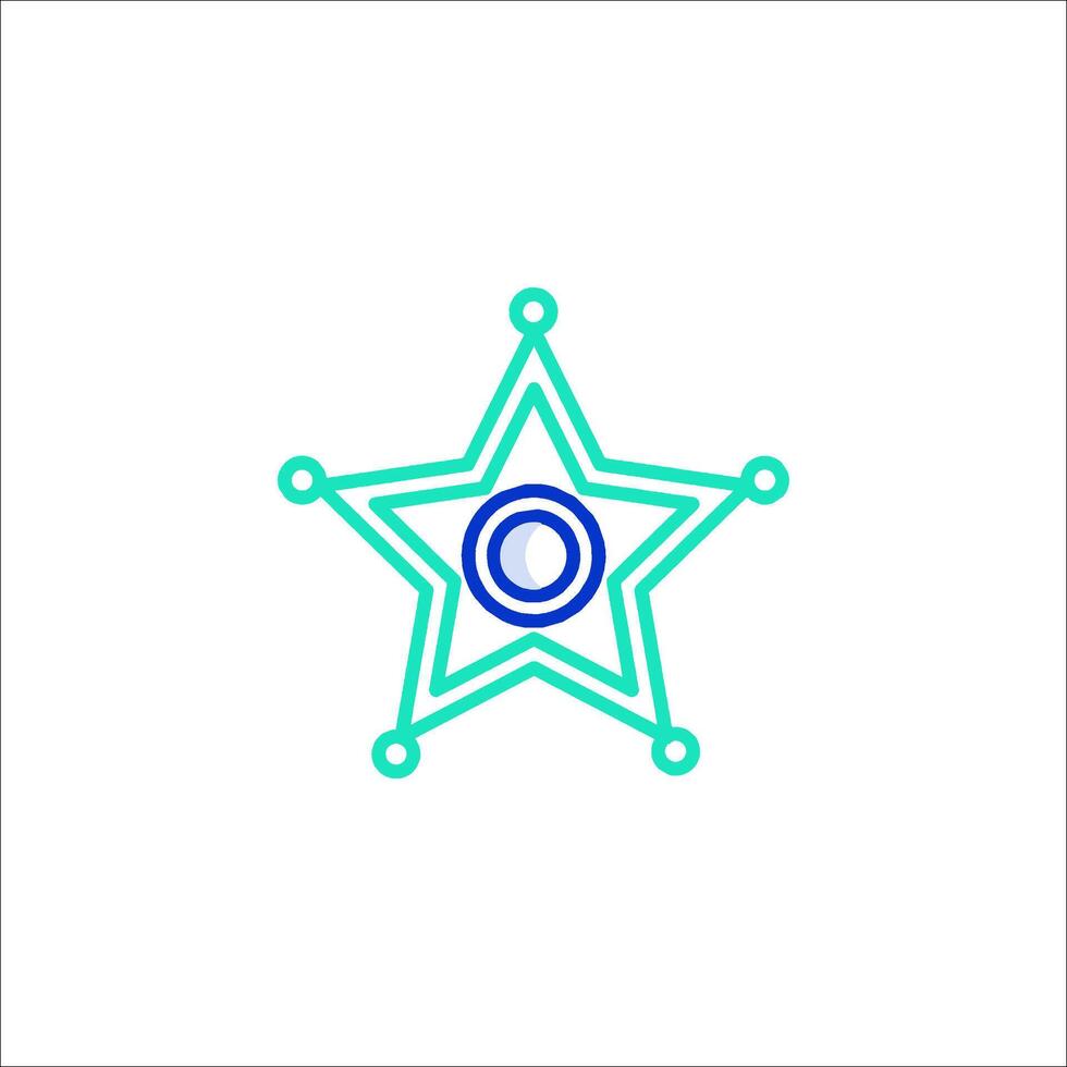 A star icon with a blue and green color scheme vector