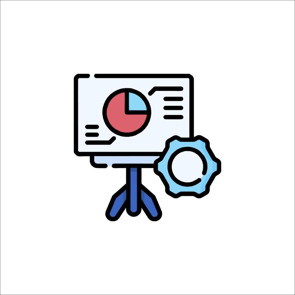 A presentation with a pie chart on a white background vector