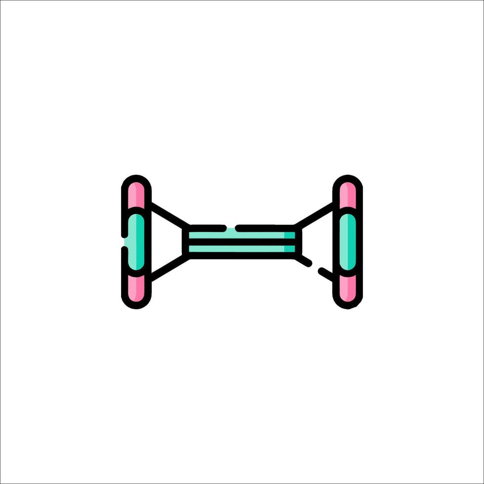 A colorful, flat icon of a barbell vector