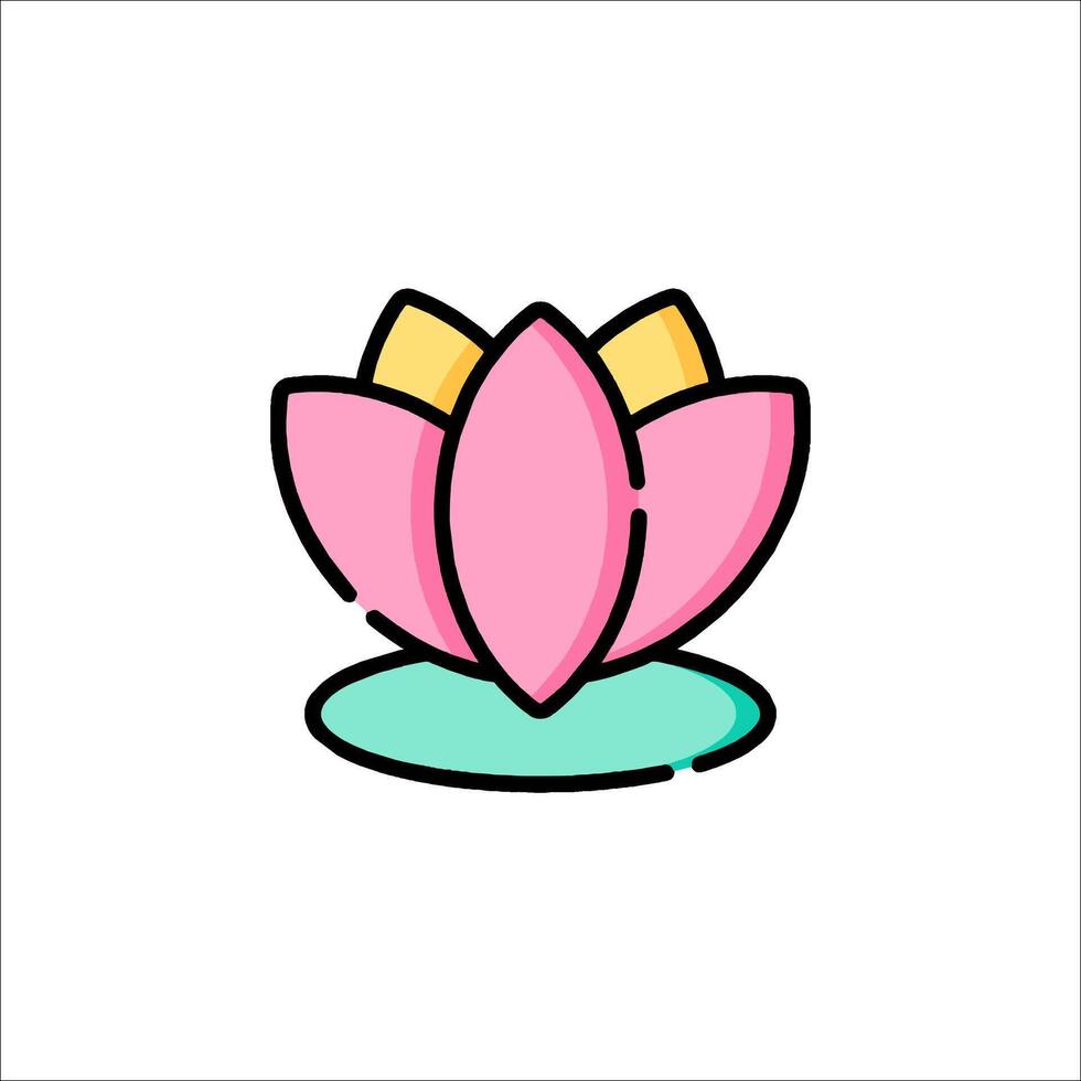 A pink lotus flower icon on a white background vector