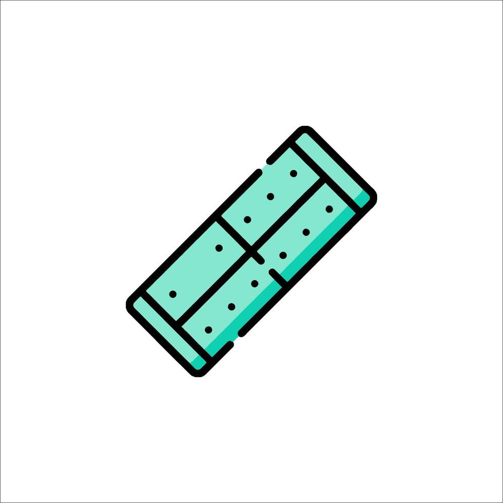 A green and blue bar of chocolate on a white background vector