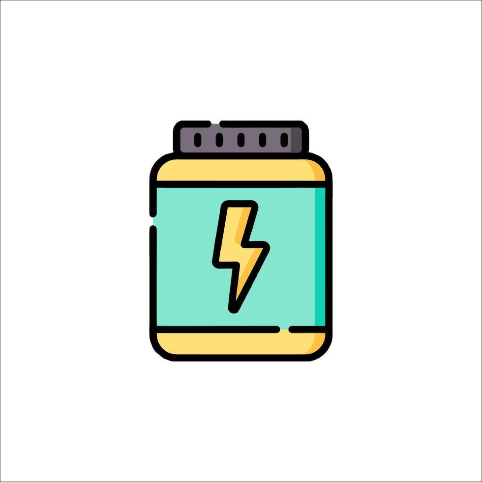 A jar with a lightning bolt on it vector