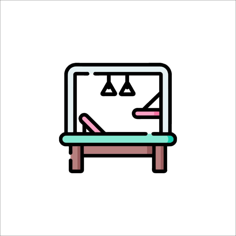 A table with a chair and a mirror vector