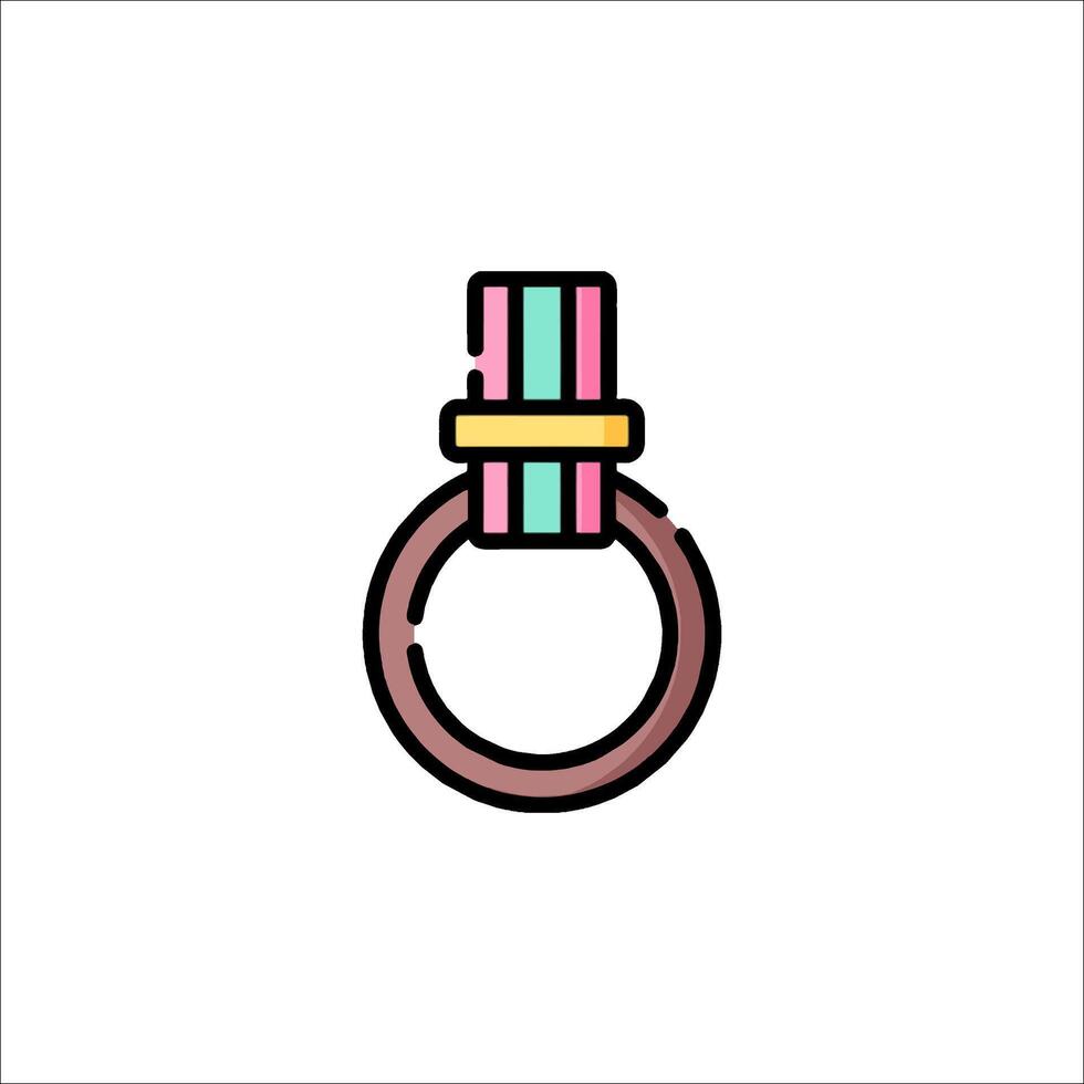 A ring with a pink and blue stripe on it vector
