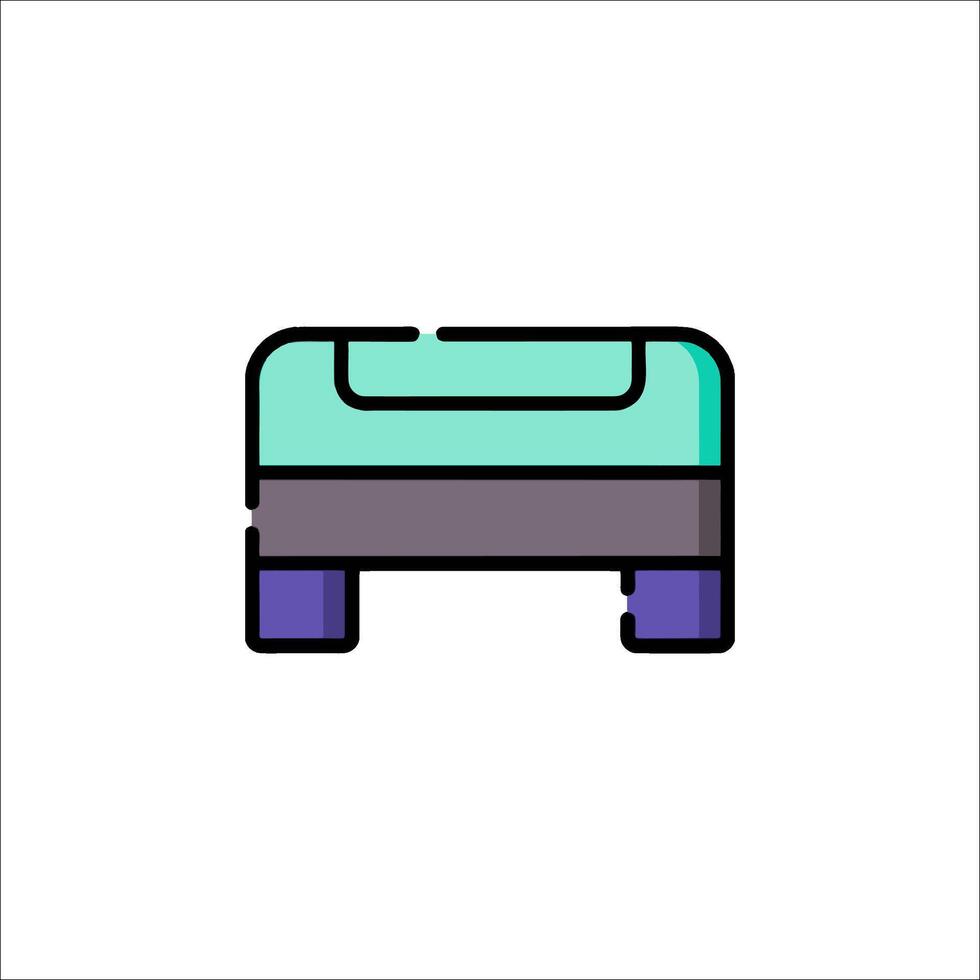 A blue couch with a purple cushion on it vector