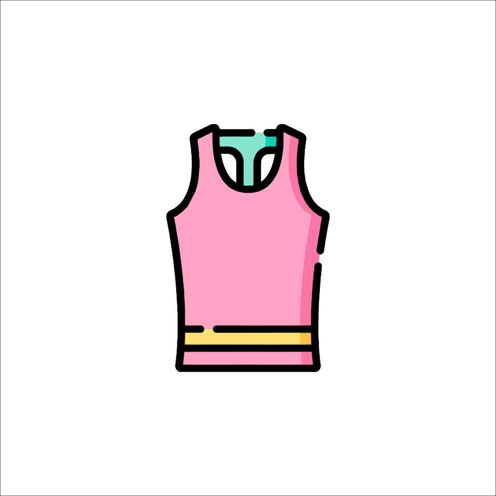 A pink tank top with a gold stripe vector