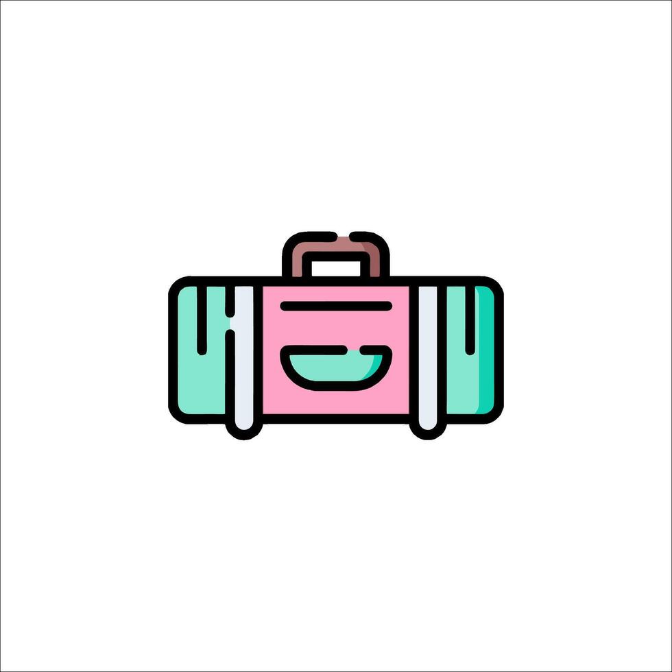 A colorful suitcase icon on a white background vector