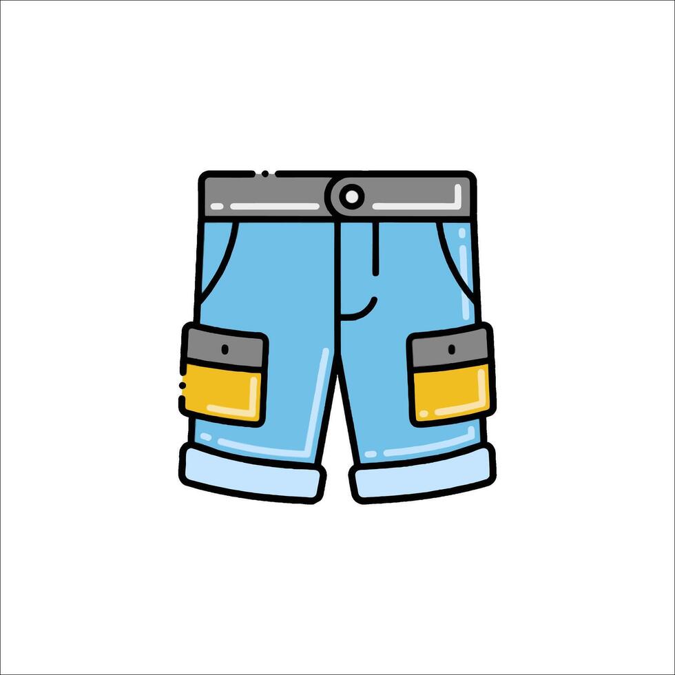 A pair of blue shorts with pockets vector