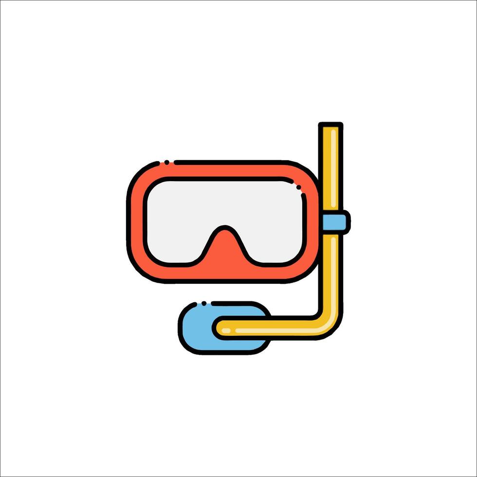 A diving mask and snorkel icon vector