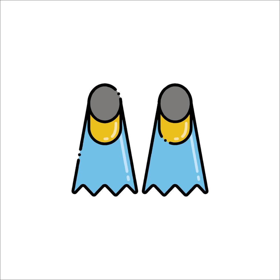 Two blue and yellow gloves with black tips vector
