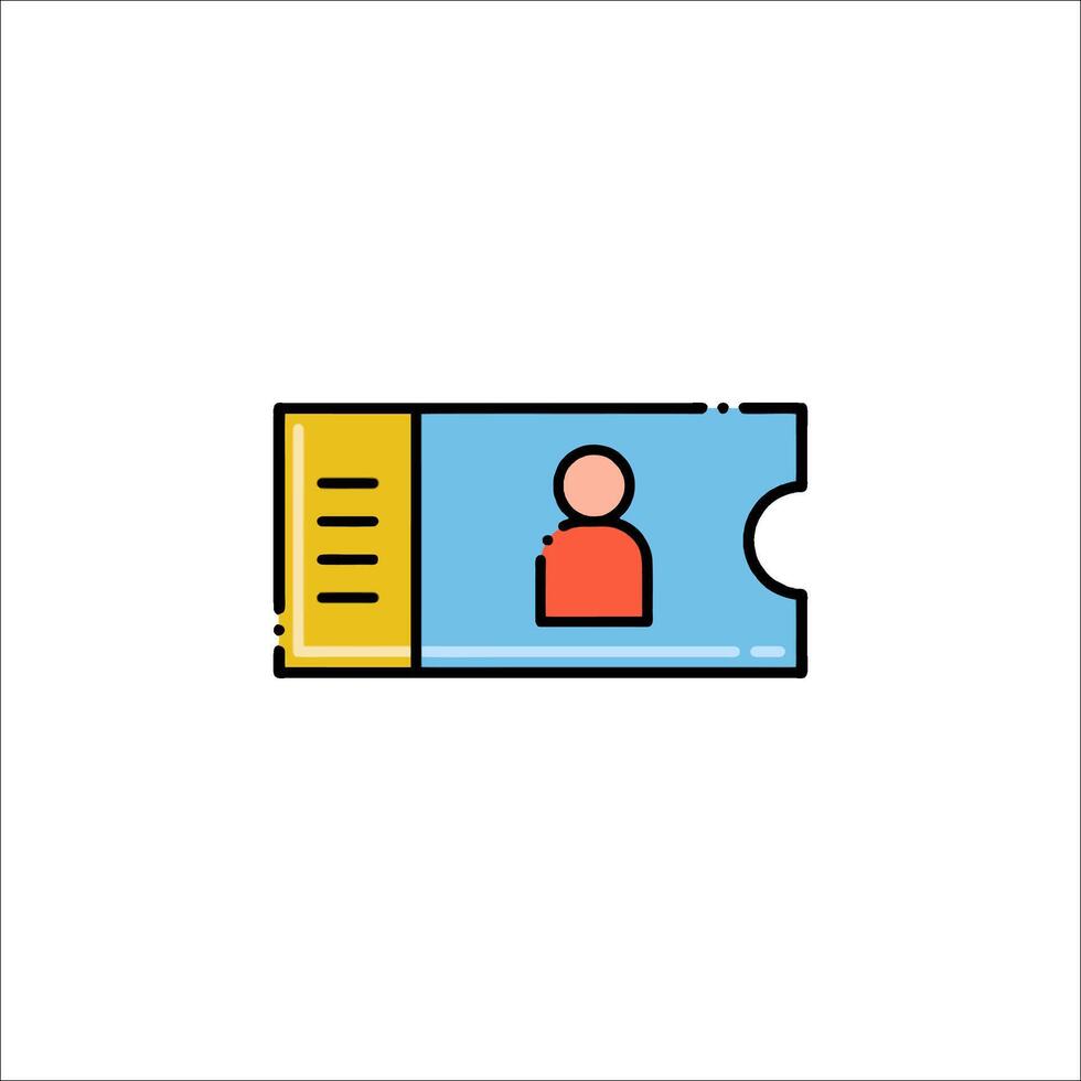 A ticket icon with a person inside vector