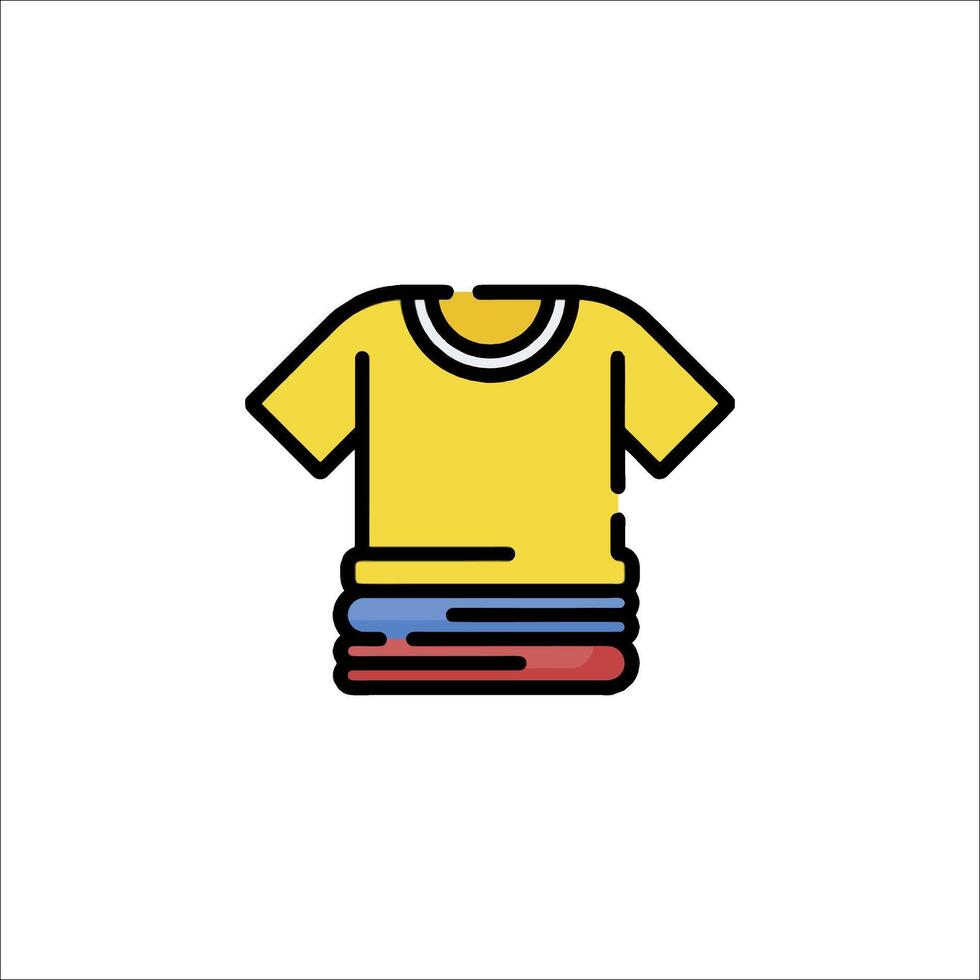 A yellow t - shirt icon on a white background vector