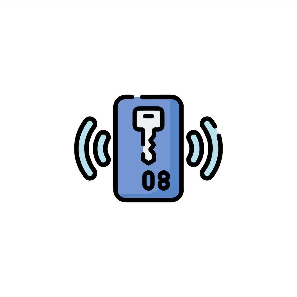 A phone with a key icon and a microphone vector