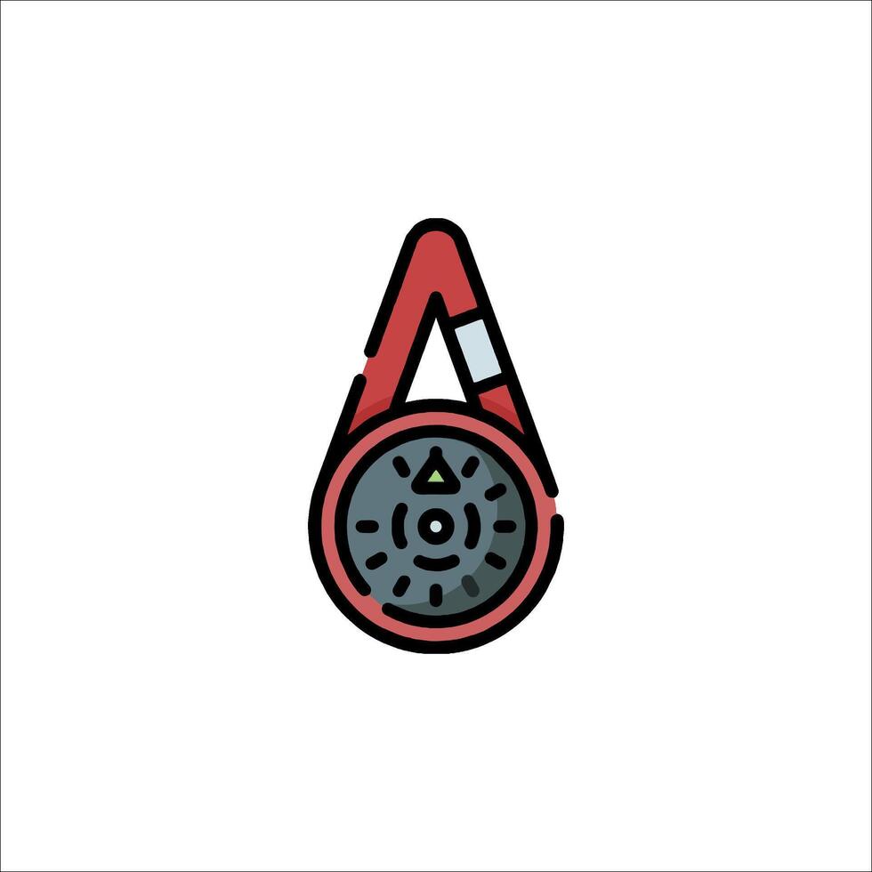 A red and black pen with a red cap vector