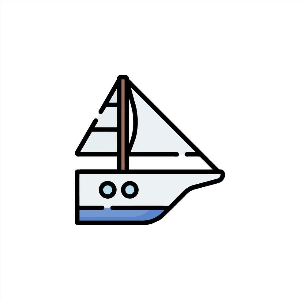 A sailboat icon on a white background vector