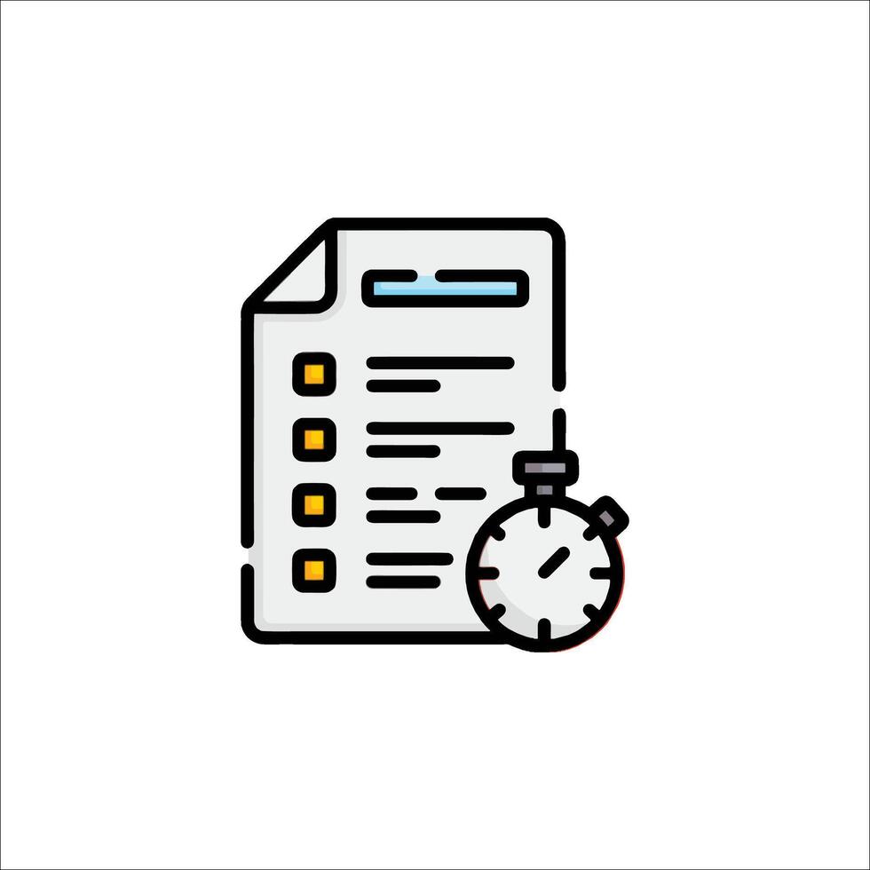A checklist with a clock icon vector