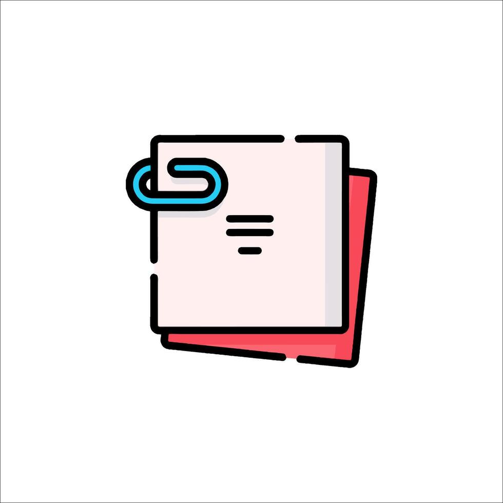 A folder icon with a paper clip on it vector