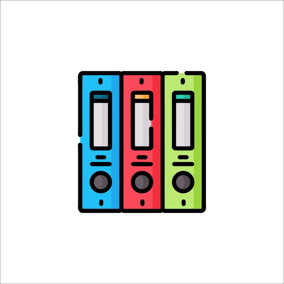 Colorful file folders icon on white background vector