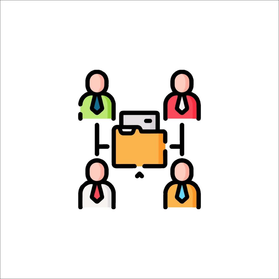 People in business suits and ties holding a folder vector