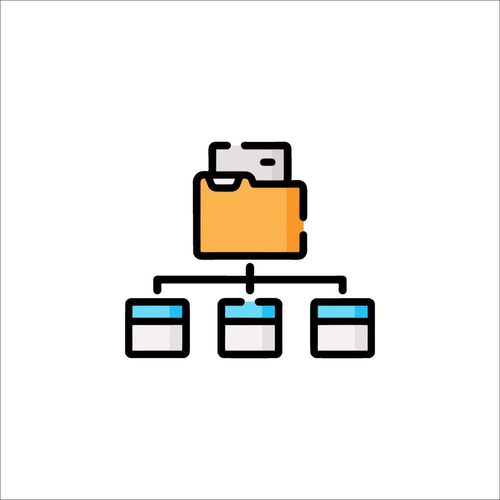 A file folder icon with a folder and a file vector