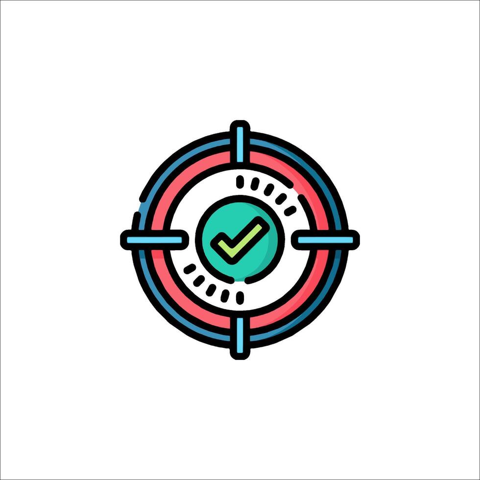 A check mark icon with a cross through it vector