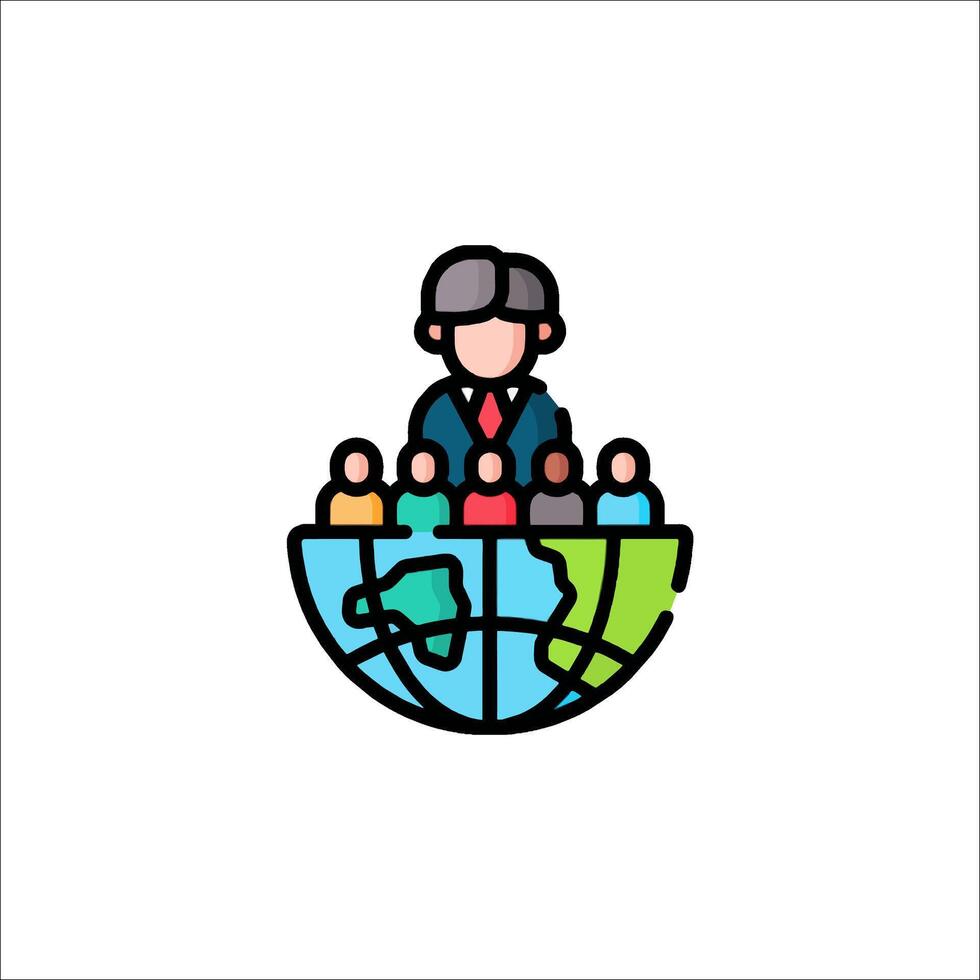 World meeting icon illustration vector