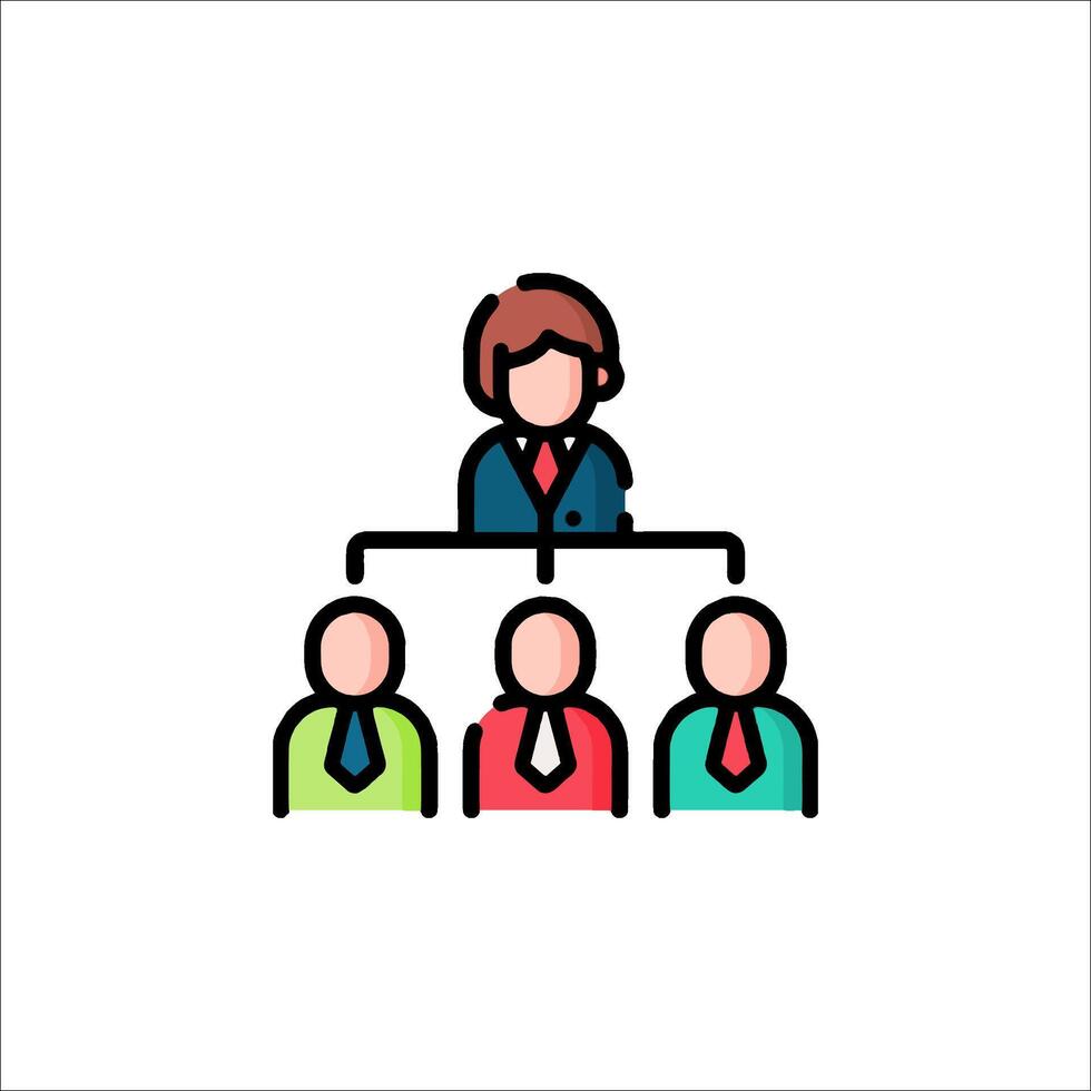 Business people in a hierarchy line icon vector