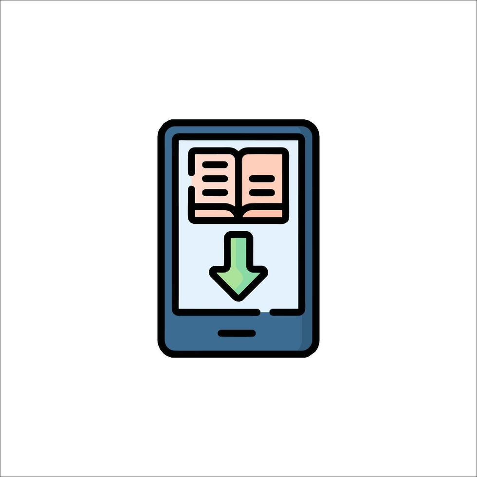 A smartphone with a book icon on it vector