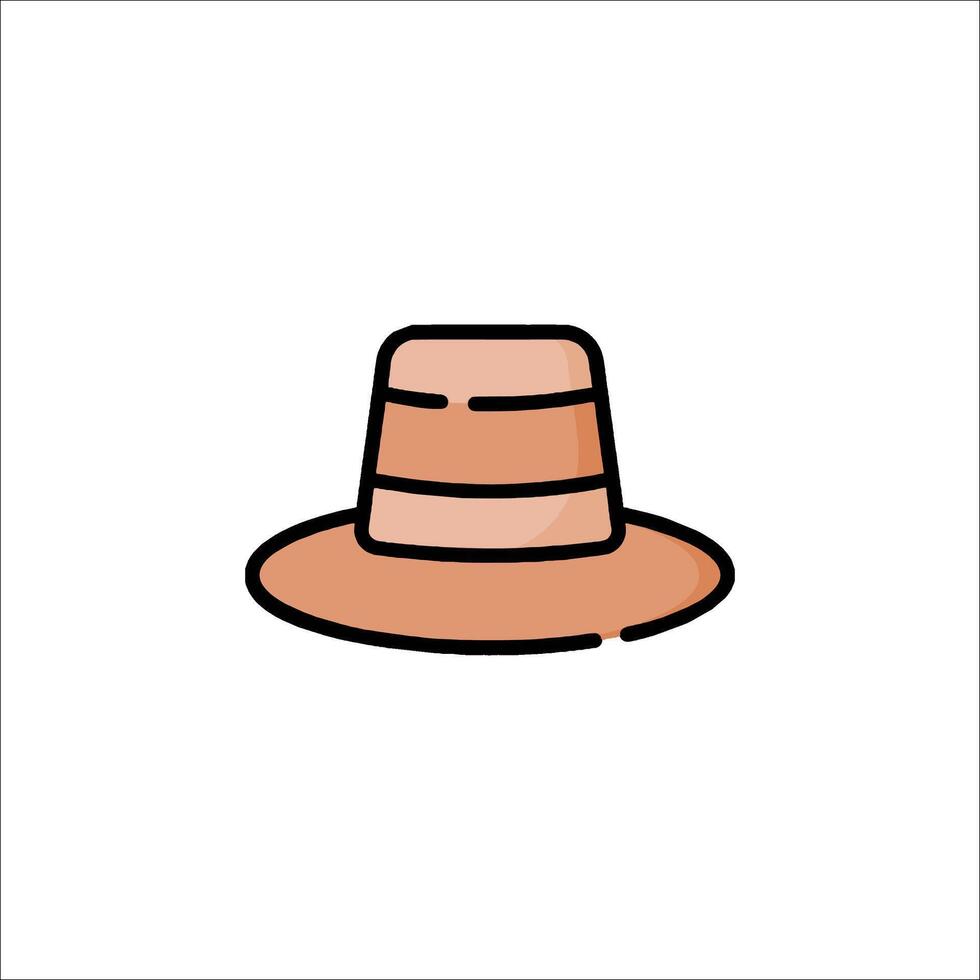 A hat icon in a flat style vector
