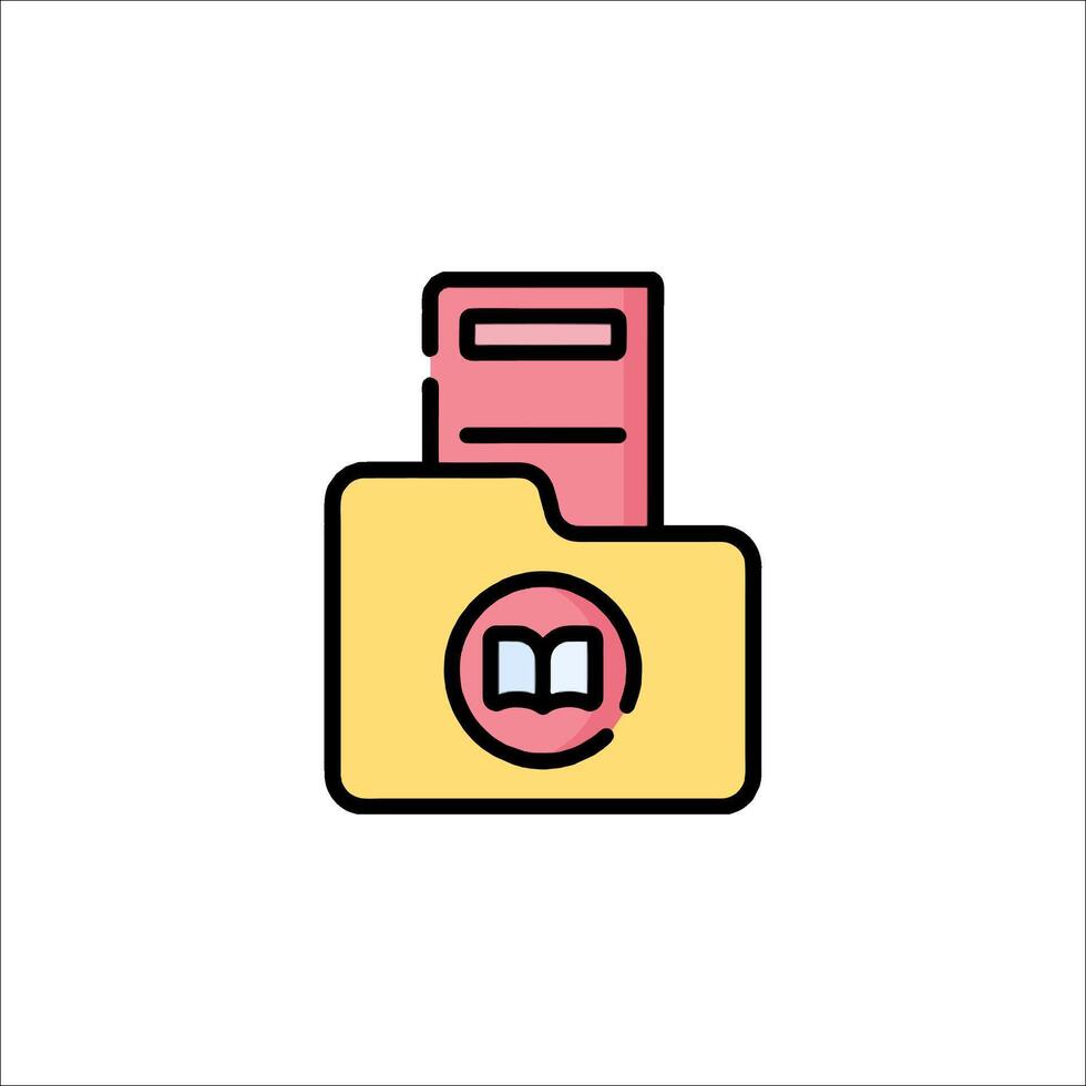 A folder icon with a book inside vector