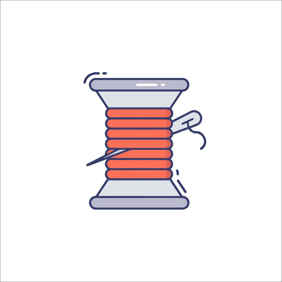 A spool of thread with a needle on it vector