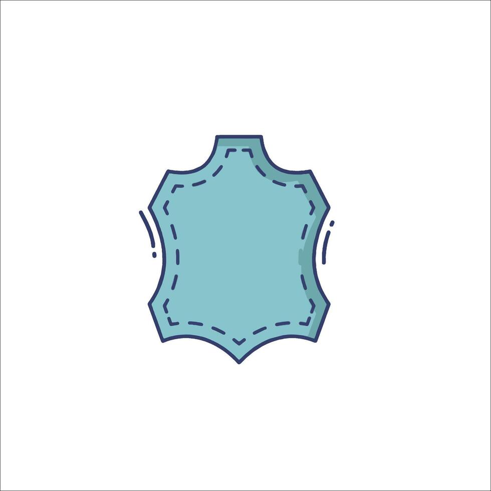 A blue shield with a white border vector