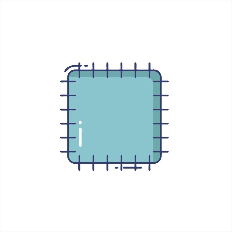 A square with a blue background and a line vector