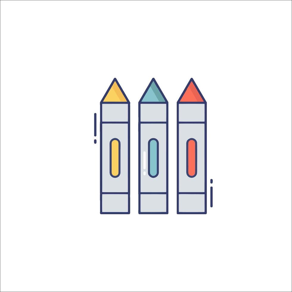 Three colored pencils on a white background vector