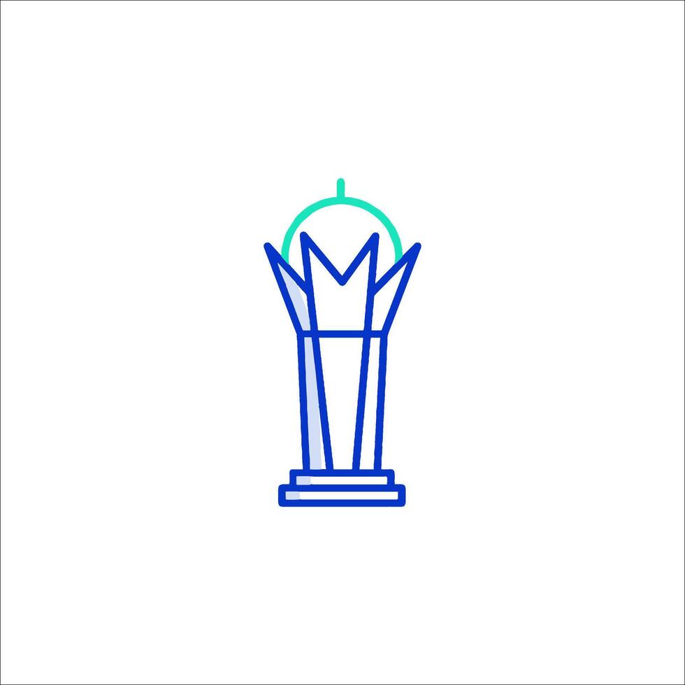 The trophy is shown in a blue and green color vector